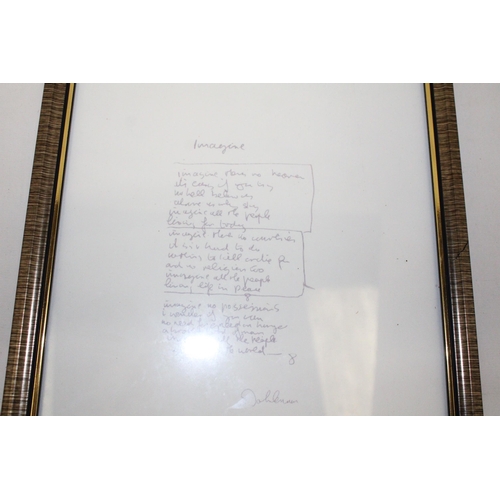 80 - A BELIEVED FACSIMILE OF HANDWRITTEN LYRICS 