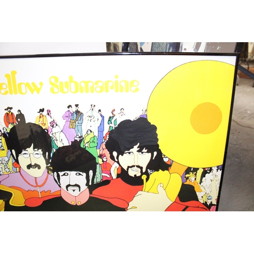 81 - A LARGE FRAMED POSTER OF THE BEATLES 