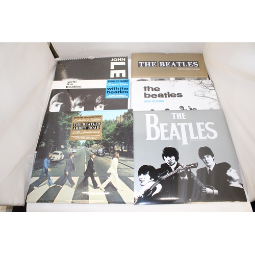 93 - SIX OFFICIAL SEALED BEATLES CALENDARS TO INCLUDE THE BEATLES 2015, 2020 COLLECTOR'S EDITION THE BEAT... 