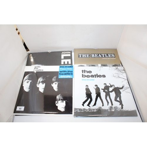 93 - SIX OFFICIAL SEALED BEATLES CALENDARS TO INCLUDE THE BEATLES 2015, 2020 COLLECTOR'S EDITION THE BEAT... 