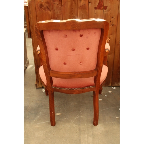 2876 - A CONTINENTAL STYLE OPEN ARMCHAIR