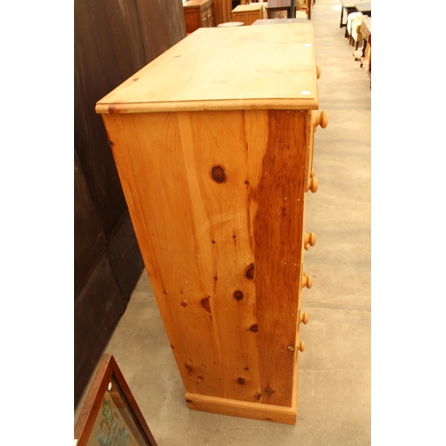 2883 - A PINE CHEST OF TWO SHORT AND FIVE LONG DRAWERS 36