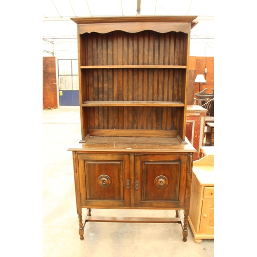 2888 - A MID 20TH CENTURY BEECH DRESSER WITH PLATE RACK, 42.5