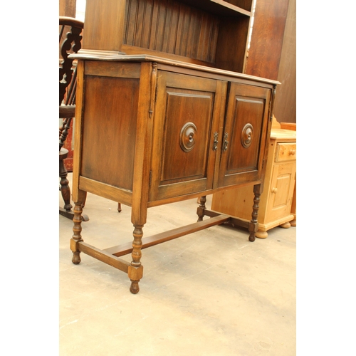 2888 - A MID 20TH CENTURY BEECH DRESSER WITH PLATE RACK, 42.5