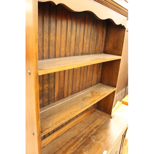 2888 - A MID 20TH CENTURY BEECH DRESSER WITH PLATE RACK, 42.5