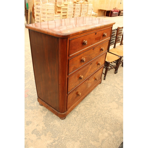 2919 - A VICTORIAN MAHOGANY CHEST OF FOUR GRADUATED DRAWERS, 50