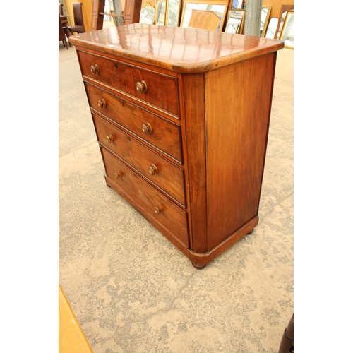 2919 - A VICTORIAN MAHOGANY CHEST OF FOUR GRADUATED DRAWERS, 50