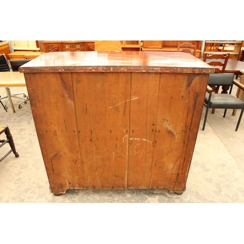 2919 - A VICTORIAN MAHOGANY CHEST OF FOUR GRADUATED DRAWERS, 50