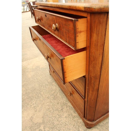 2919 - A VICTORIAN MAHOGANY CHEST OF FOUR GRADUATED DRAWERS, 50