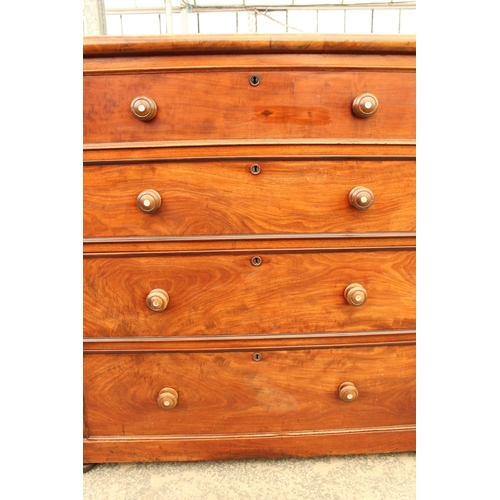 2919 - A VICTORIAN MAHOGANY CHEST OF FOUR GRADUATED DRAWERS, 50