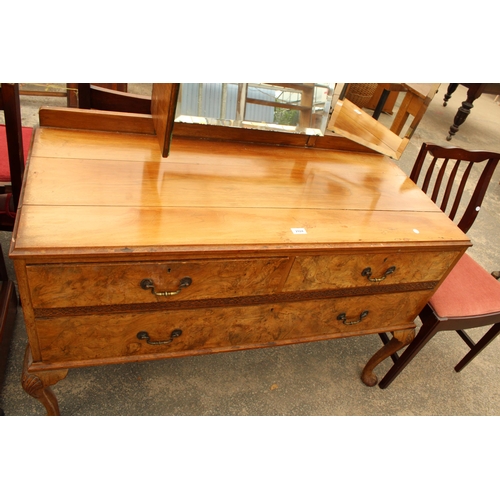 2924 - EARLY 20TH CENTURY WALNUT DRESSING TABLE ON CABRIOLE LEGS, 48