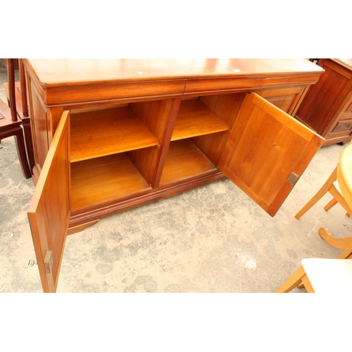 2926 - A MODERN CHERRY WOOD SIDEBOARD ENCLOSING THREE DRAWERS AND THREE CUPBOARDS, 72