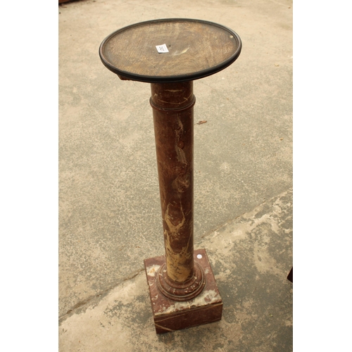 2927 - A VICTORIAN MARBLE PEDESTAL, 41