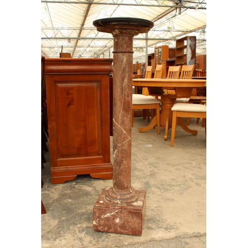 2927 - A VICTORIAN MARBLE PEDESTAL, 41