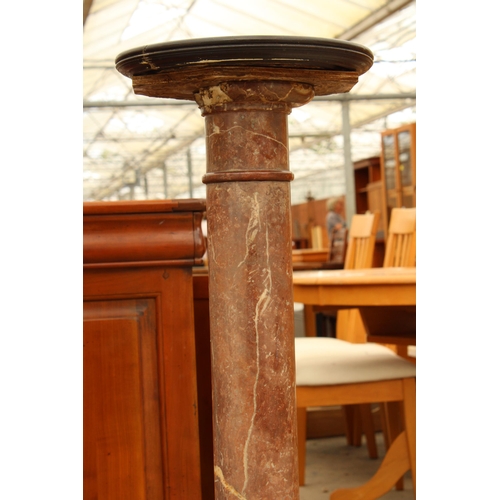 2927 - A VICTORIAN MARBLE PEDESTAL, 41