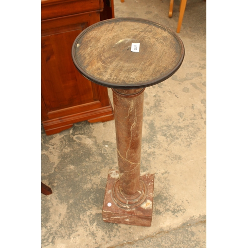 2927 - A VICTORIAN MARBLE PEDESTAL, 41