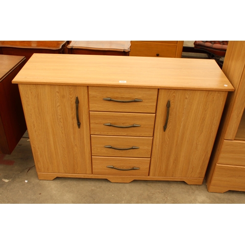 2936 - A MODERN SIDEBOARD ENCLOSING FOUR DRAWERS AND TWO CUPBOARDS, 48