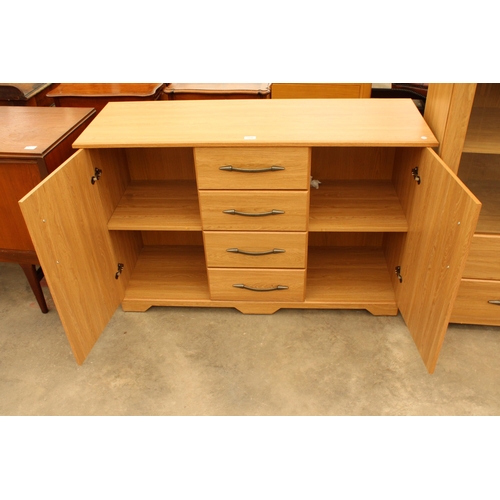 2936 - A MODERN SIDEBOARD ENCLOSING FOUR DRAWERS AND TWO CUPBOARDS, 48