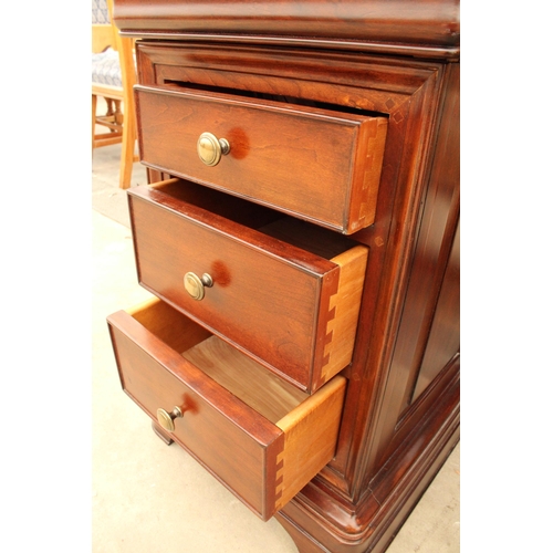 2945 - A MODERN CHERRY WOOD JOHN LEWIS CHEST OF THREE DRAWERS, 17.5