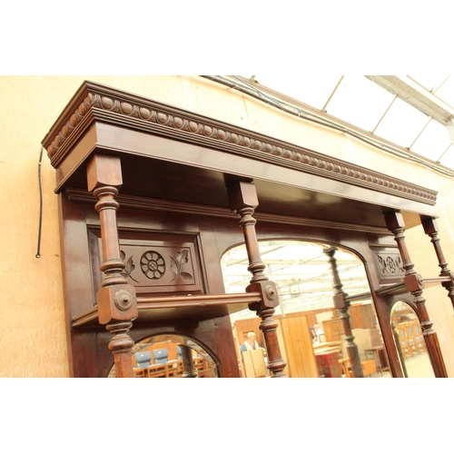 2947 - A VICTORIAN MIRROR-BACK SIDEBOARD WITH SIX DRAWERS TO REVERSE, 70.5