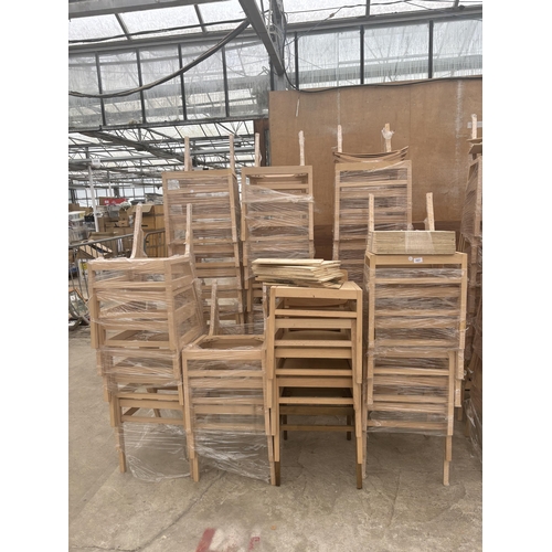 2921 - A QUANTITY OF VARIOUS STACKING CHAIRS, SEATS AND BACKS