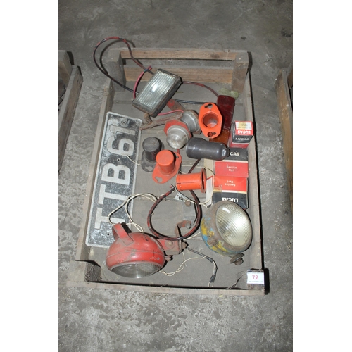 72 - SPRITTING BOX OF VARIOUS LIGHTS  + VAT