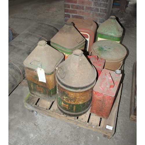 77 - PALLET OF 8 FUEL AND OIL CANS  + VAT