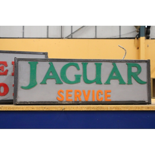 59 - AN ILLUMINATED JAGUAR SERVICE SIGN - 87 X 22.5 CM