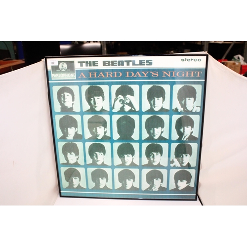 89 - A FRAMED BEATLES POSTER PARLOPHONE 