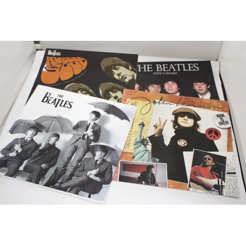 98 - SIX OFFICIAL BEATLES CALENDARS TO INCLUDE THE STUDIO ALBUMS CALENDAR 2011, 2014 OFFICIAL CALENDAR, J... 