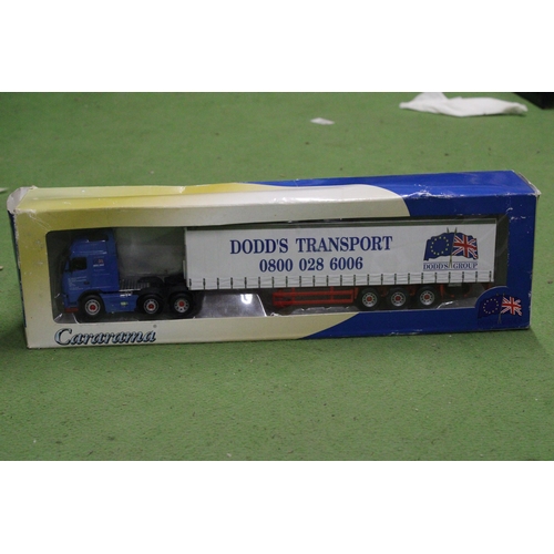 256 - A CARARAMA 1/50 SCALE VOLVO FH LORRY (DODD'S TRANSPOT) - AS NEW IN THE BOX