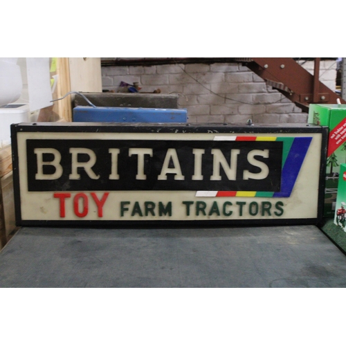 371 - A BRITAINS TOY FARM TRACTORS ILLUMINATED SIGN