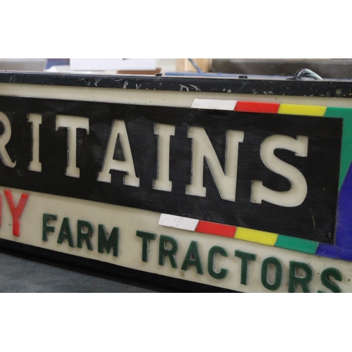 371 - A BRITAINS TOY FARM TRACTORS ILLUMINATED SIGN