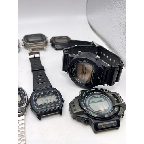 602 - ELEVEN VINTAGE CASIO DIGITAL WATCHES INCLUDING CFX 200, F 200, X11 - SOME RARE EXAMPLES, SOME WORKIN... 