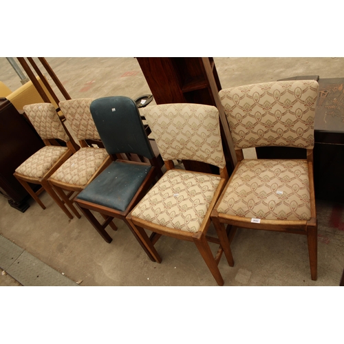 2642 - A SET OF FOUR MID 20TH CENTURY DINING CHAIRS AND ONE OTHER