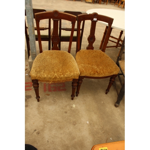 2717 - A PAIR OF VICTORIAN MAHOGANY DINING CHAIRS