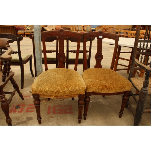 2717 - A PAIR OF VICTORIAN MAHOGANY DINING CHAIRS