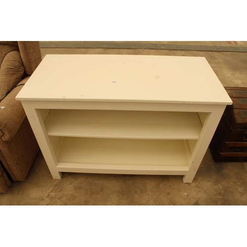 2790 - A WHITE PAINTED TWO TIER OPEN DISPLAY UNIT, 42