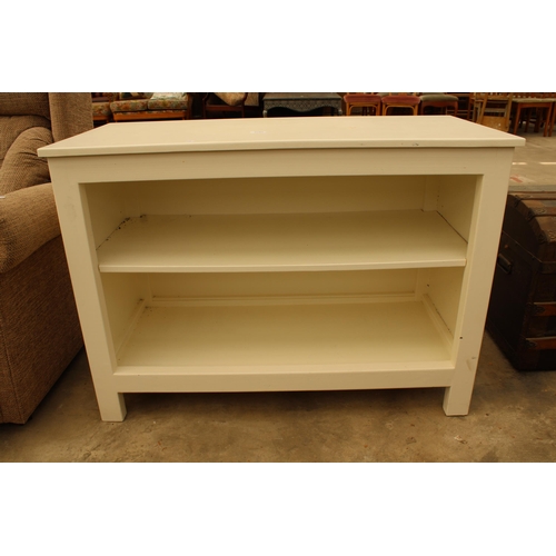 2790 - A WHITE PAINTED TWO TIER OPEN DISPLAY UNIT, 42