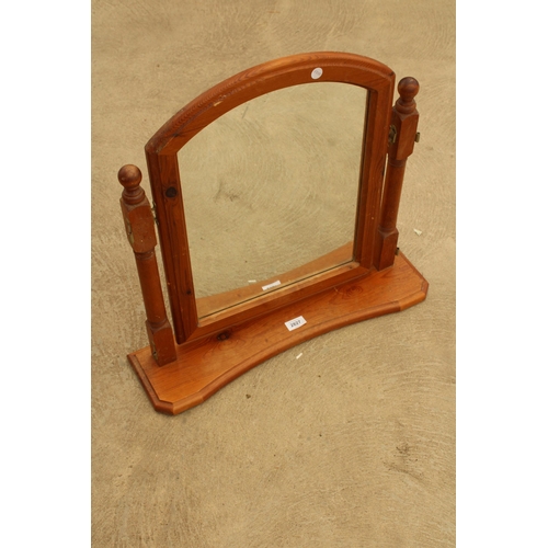 2827 - A PINE SWING FRAME DRESSING TABLE MIRROR