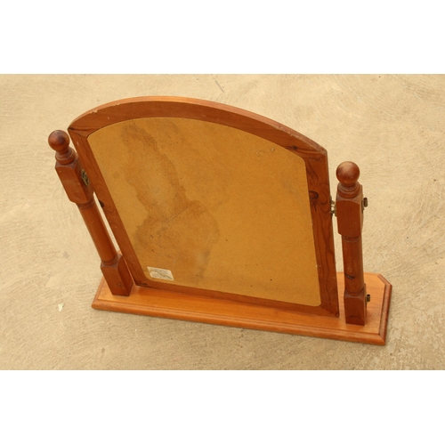 2827 - A PINE SWING FRAME DRESSING TABLE MIRROR