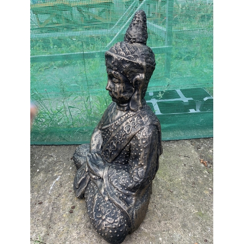 31 - ONE SITTING BUDDHA CONCRETE GARDEN ORNAMENT 45CM IN HEIGHT PLUS VAT