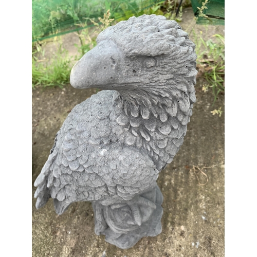 68 - ONE EAGLE CONCRETE GARDEN ORNAMENT APPROX 45CM IN HEIGHT PLUS VAT