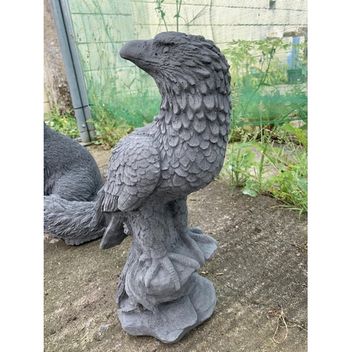 68 - ONE EAGLE CONCRETE GARDEN ORNAMENT APPROX 45CM IN HEIGHT PLUS VAT