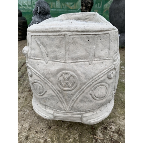 74 - ONE LARGE VW CAMPERVAN CONCRETE GARDEN PLANTER APPROX 80CM IN LENGTH PLUS VAT