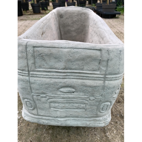 74 - ONE LARGE VW CAMPERVAN CONCRETE GARDEN PLANTER APPROX 80CM IN LENGTH PLUS VAT