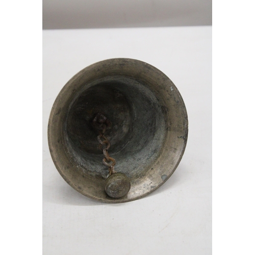 213 - A LARGE BRONZE/BRASS COUNTER BELL