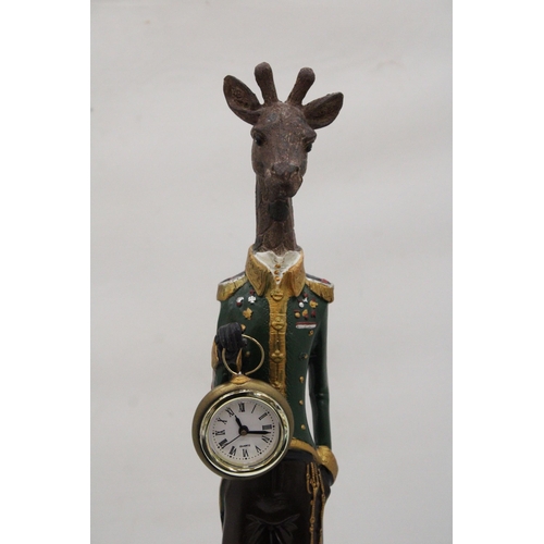 215 - A GISELA GRAHAM, GENTLEMAN GIRAFFE WITH A POCKET WATCH, HEIGHT 50CM