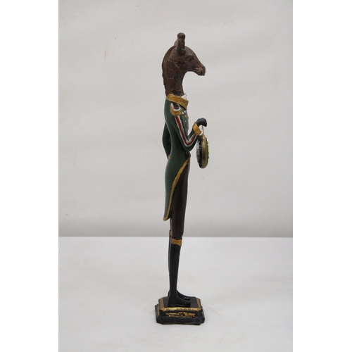 215 - A GISELA GRAHAM, GENTLEMAN GIRAFFE WITH A POCKET WATCH, HEIGHT 50CM