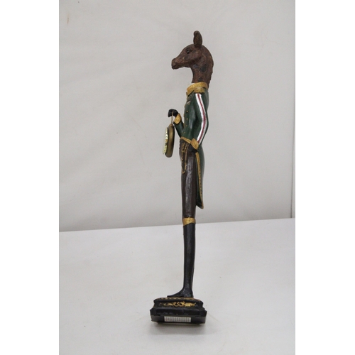 215 - A GISELA GRAHAM, GENTLEMAN GIRAFFE WITH A POCKET WATCH, HEIGHT 50CM